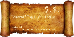 Tomcsányi Vilibald névjegykártya
